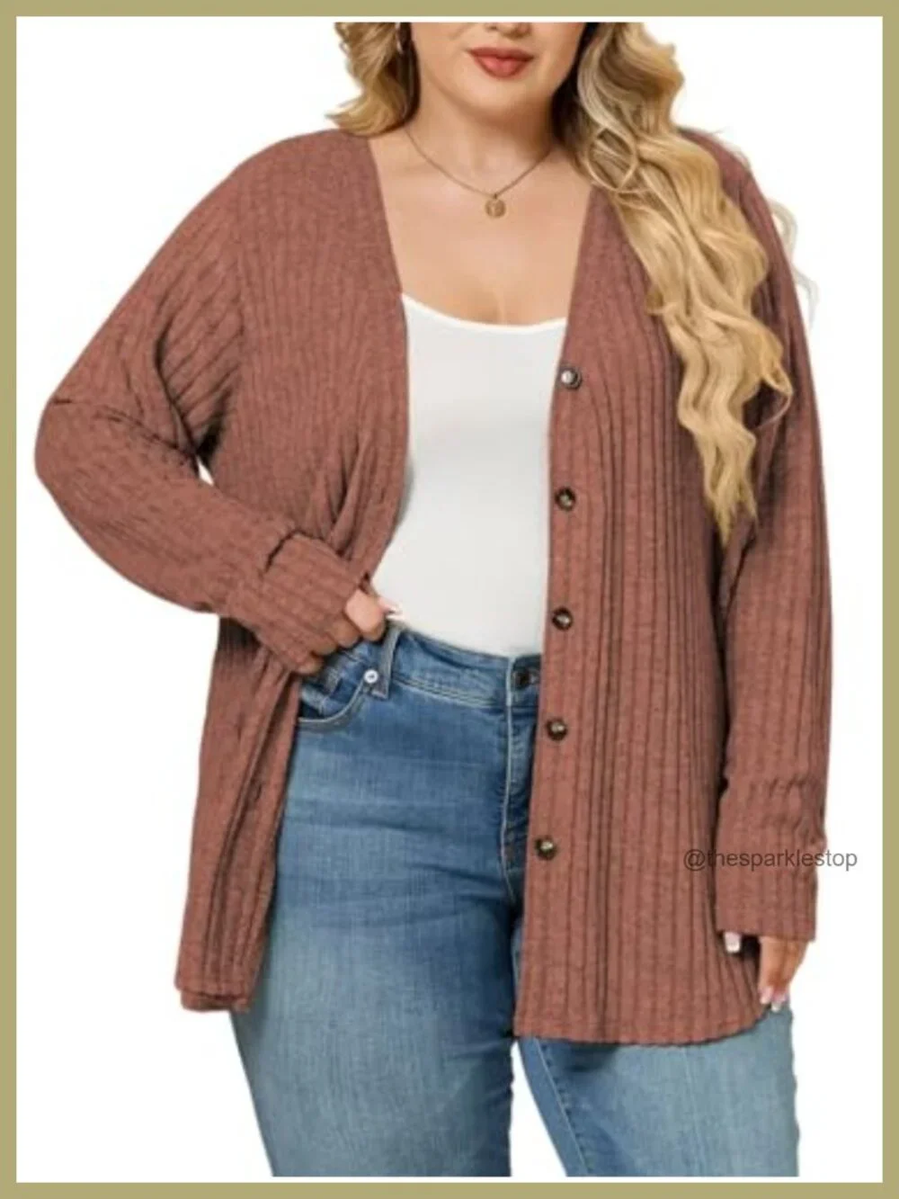 Plus Size Women's Open Front Cardigan Trendy Long Sleeve Lightweight Ribbed
